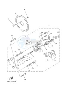 YXM700E YXM700PHF VIKING EPS HUNTER (1XPL) drawing REAR BRAKE CALIPER 2