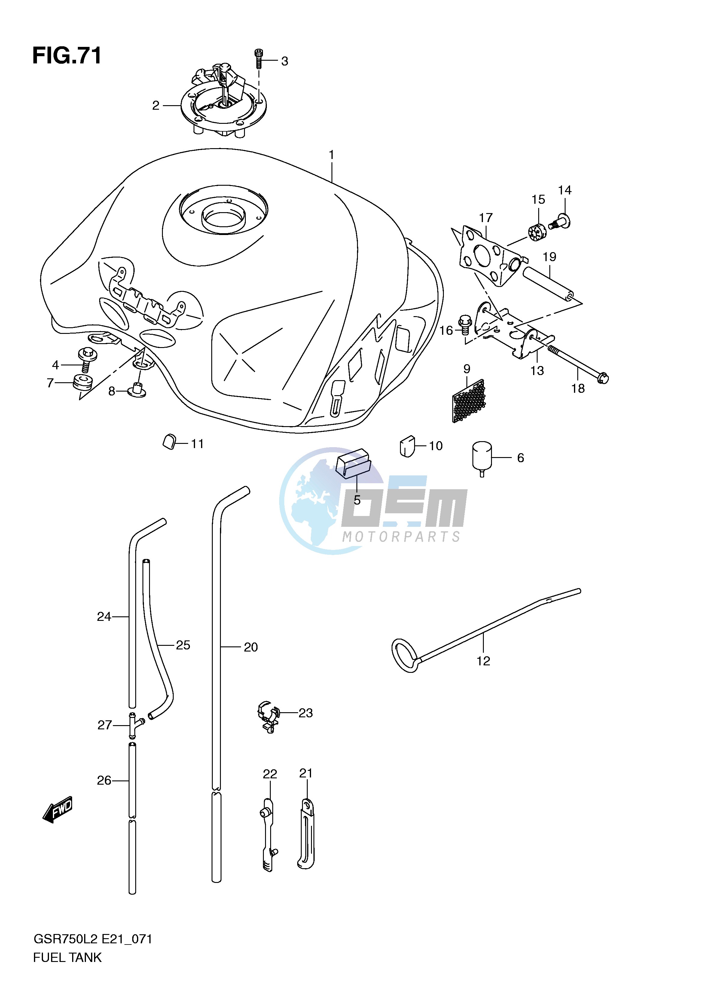 FUEL TANK (GSR750AL2 E21)