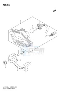 LT-Z400 (E28-E33) drawing REAR COMBINATION (LT-Z400ZL1 E33)