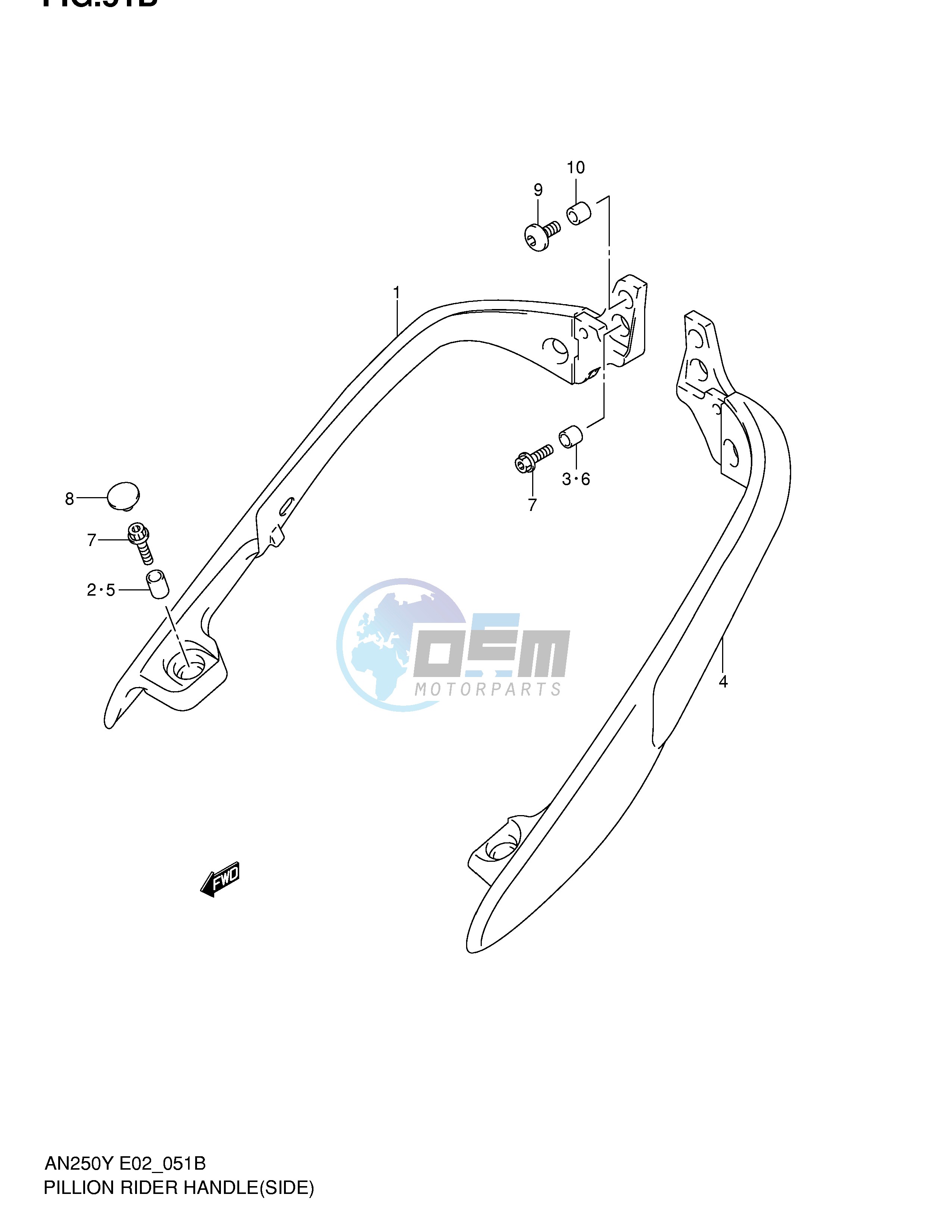 PILLION RIDER HANDLE (SIDE)(MODEL K2)