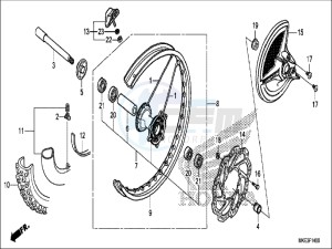 CRF450RH Europe Direct - (ED) drawing FRONT WHEEL