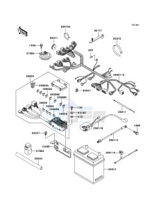 MULE 3010 DIESEL 4x4 KAF950-B3 EU drawing Chassis Electrical Equipment