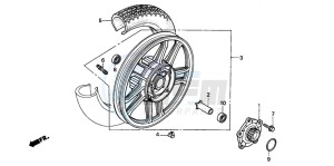 CBX750P2 drawing REAR WHEEL