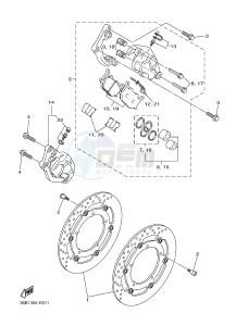 XJ6F ABS 600 DIVERSION F (ABS) (1DG3) drawing FRONT BRAKE CALIPER