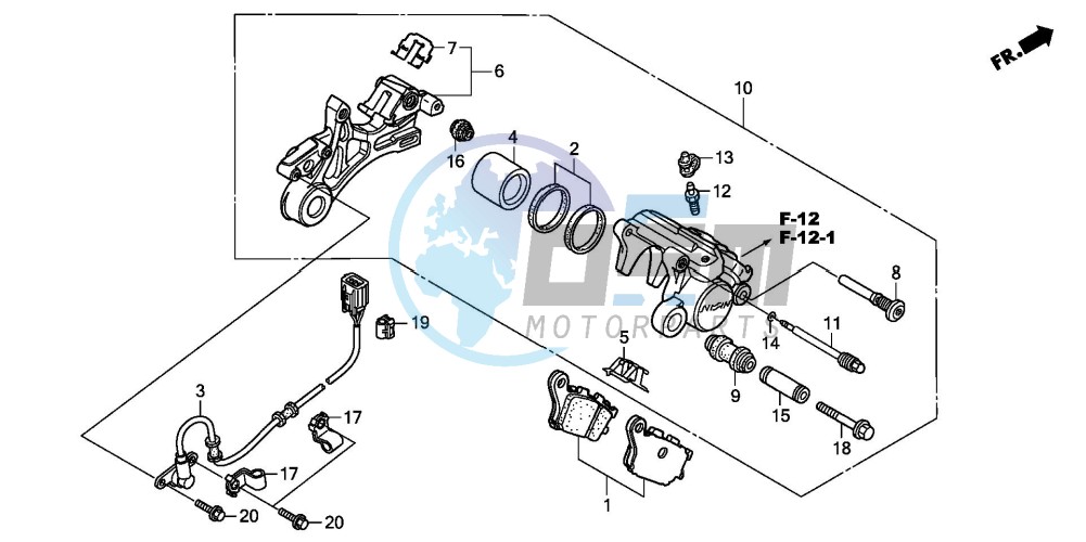 REAR BRAKE CALIPER/ SPEED SENSOR