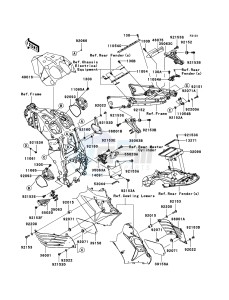 ZZR1400 ABS ZX1400B7F FR GB XX (EU ME A(FRICA) drawing Frame Fittings