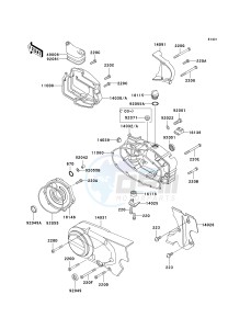 KH 125 M [2000] (M5-M9) drawing ENGINE COVER-- S- -