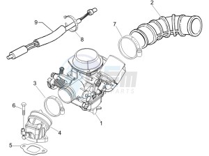 Liberty 150 4t Sport e3 drawing Carburettor assembly - Union pipe