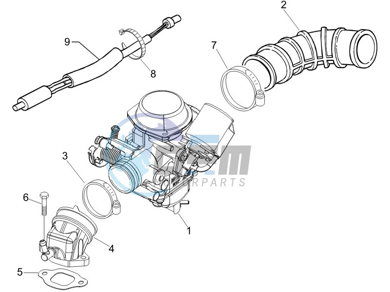 Carburettor assembly - Union pipe