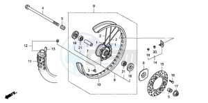 CR85R drawing FRONT WHEEL