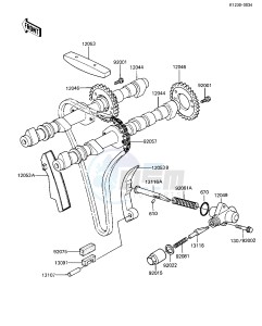 ZX 1100 A [GPZ] (A1-A2) [GPZ] drawing CAMSHAFTS_CHAIN_TENSIONER