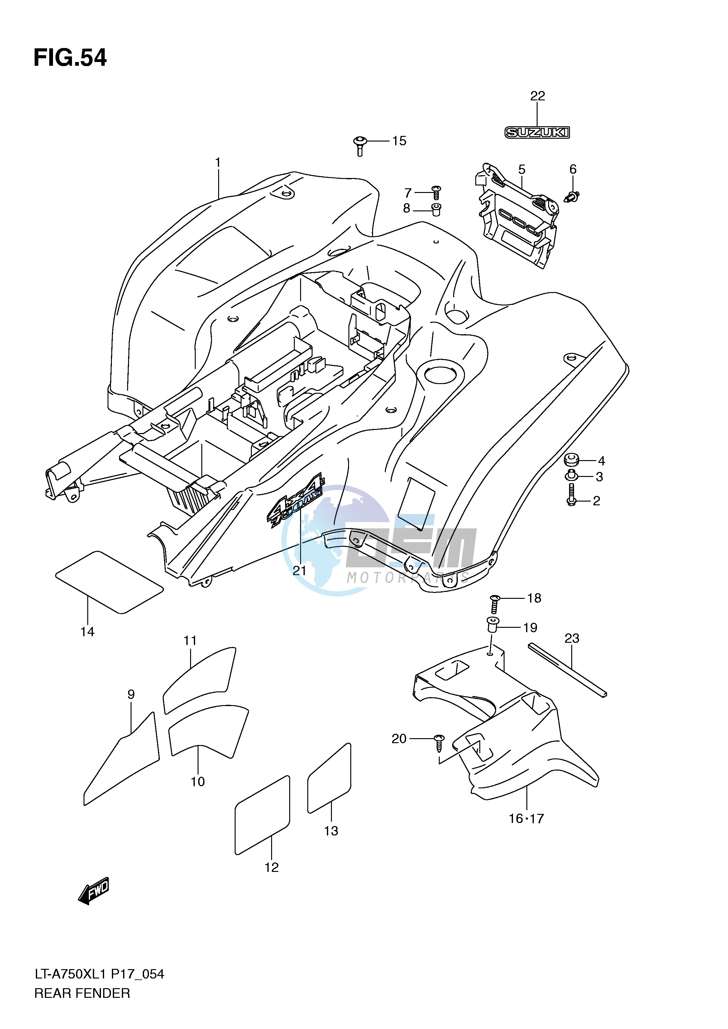 REAR FENDER (LT-A750XL1 P17)