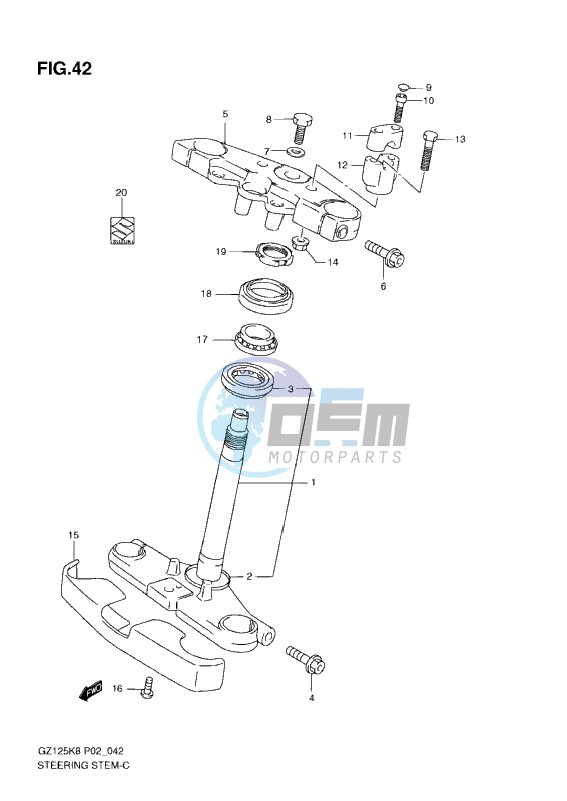 STEERING STEM K8