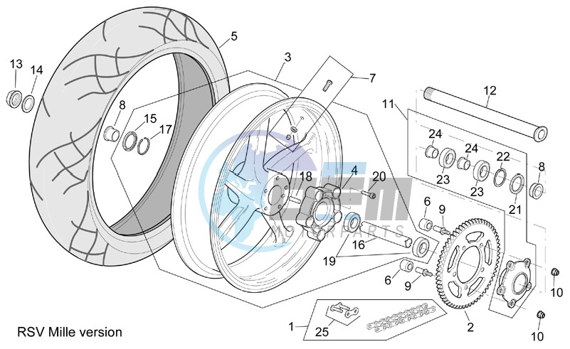 Rear wheel RSV Mille Version