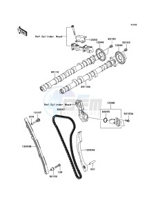 ZZR1400_ABS ZX1400D8F FR GB XX (EU ME A(FRICA) drawing Camshaft(s)/Tensioner