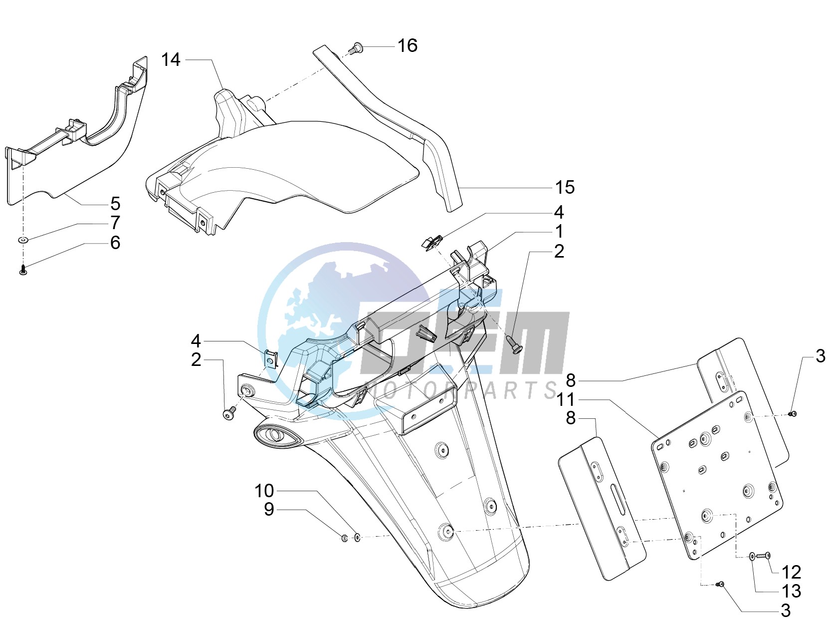 Rear cover - Splash guard