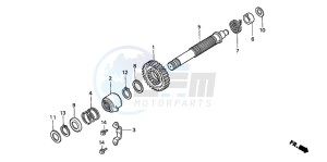 TRX300 FOURTRAX 300 drawing KICK STARTER SPINDLE