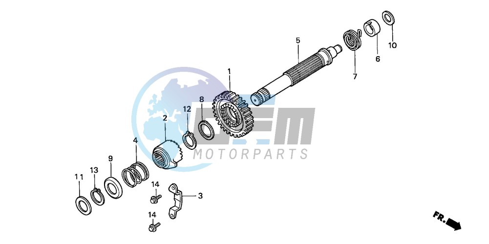 KICK STARTER SPINDLE