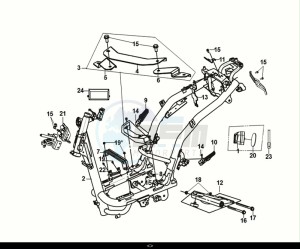 FIDDLE IV 125 (XG12WW-IT) (E5) (M1) drawing FRAME BODY - ENGINE MOUNT