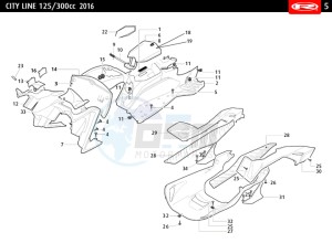 CITYLINE-IE-125-300-RED drawing REAR PLASTICS - COVERS PARTS