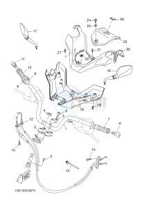 YP400RA X-MAX 400 ABS X-MAX (1SDA 1SDA 1SDA 1SDA) drawing STEERING HANDLE & CABLE