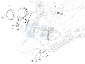 GTS 300 SUPER HPE-TECH 4T 4V IE ABS E4 (EMEA) drawing Front headlamps - Turn signal lamps