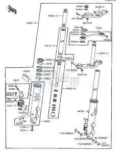 ZX 1100 A [GPZ] (A1-A2) [GPZ] drawing FRONT FORK