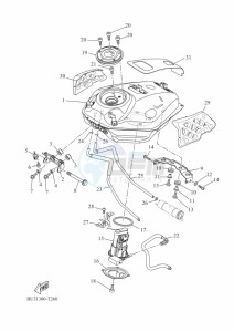 XSR700 MTM690-U (B9J3) drawing FUEL TANK