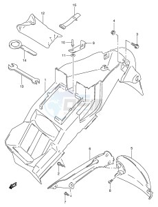 TL1000S (E2) drawing REAR FENDER (MODEL W X Y K1)