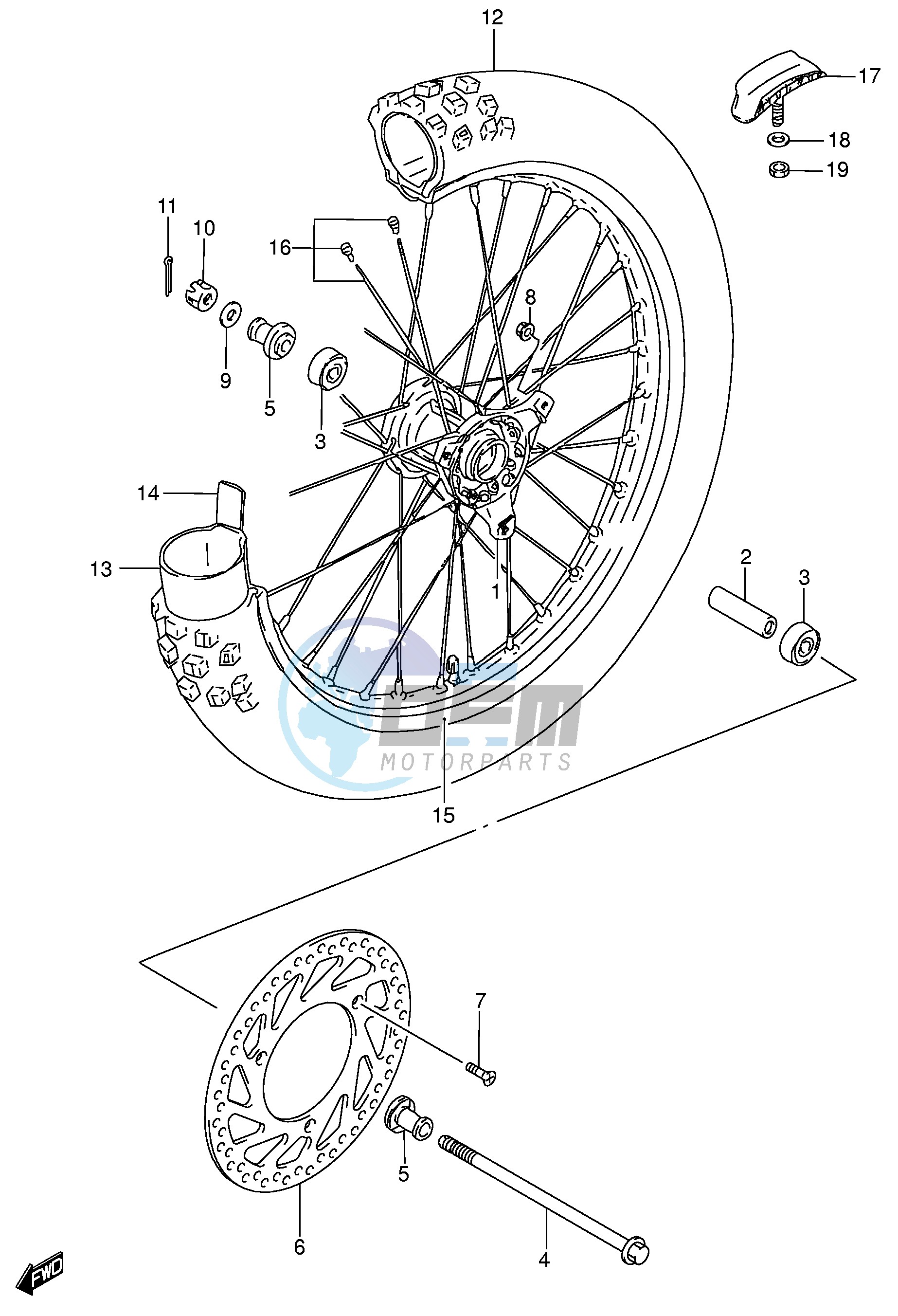 FRONT WHEEL (RM85LK5 LK6)