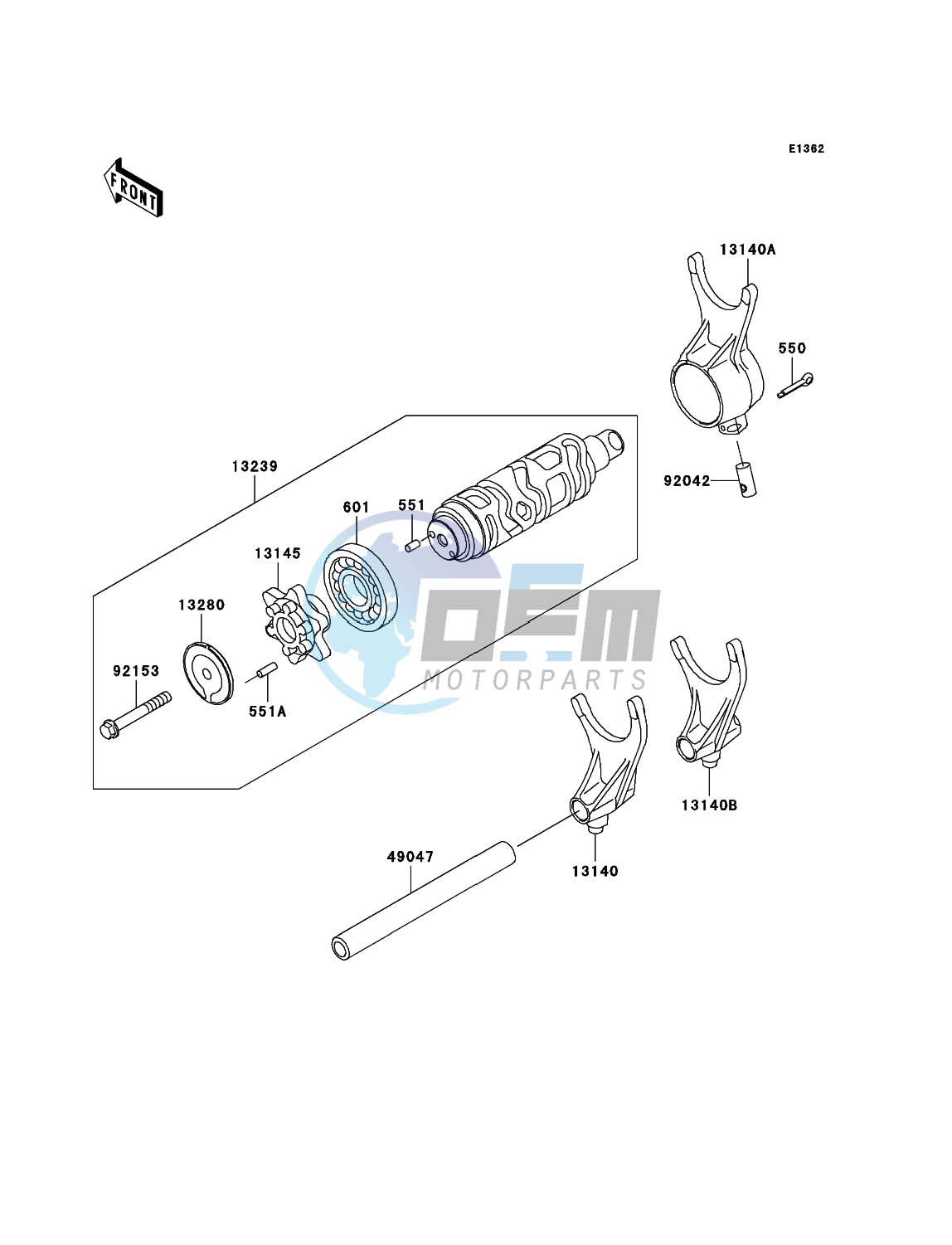 Gear Change Drum/Shift Fork(s)