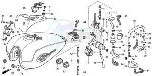 VT750C drawing FUEL TANK/FUEL PUMP