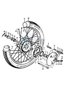 A100 (K-L-M-N-4) drawing FRONT WHEEL (A100-4,K,L,M)