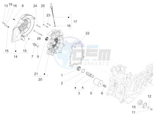 150 Sprint 4T 3V ie (NAFTA) drawing Flywheel magneto cover - Oil filter