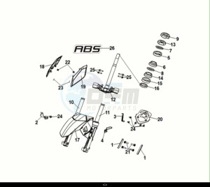 JET X 125I ABS (XH12WX-EU) (E5) (M1) drawing STEERING STEM - FRONT CUSHION