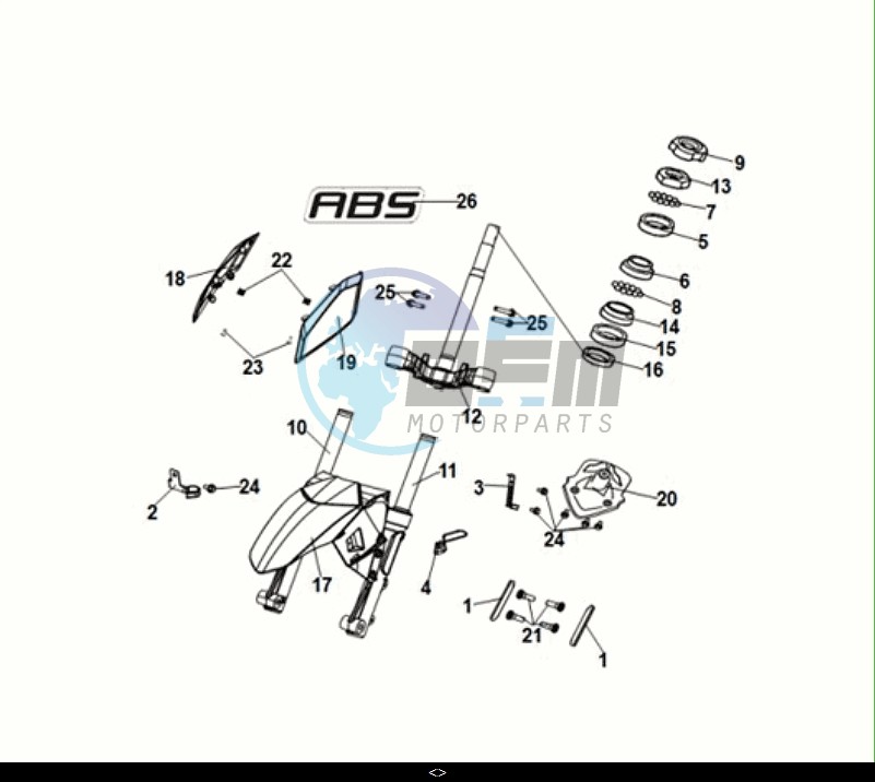 STEERING STEM - FRONT CUSHION