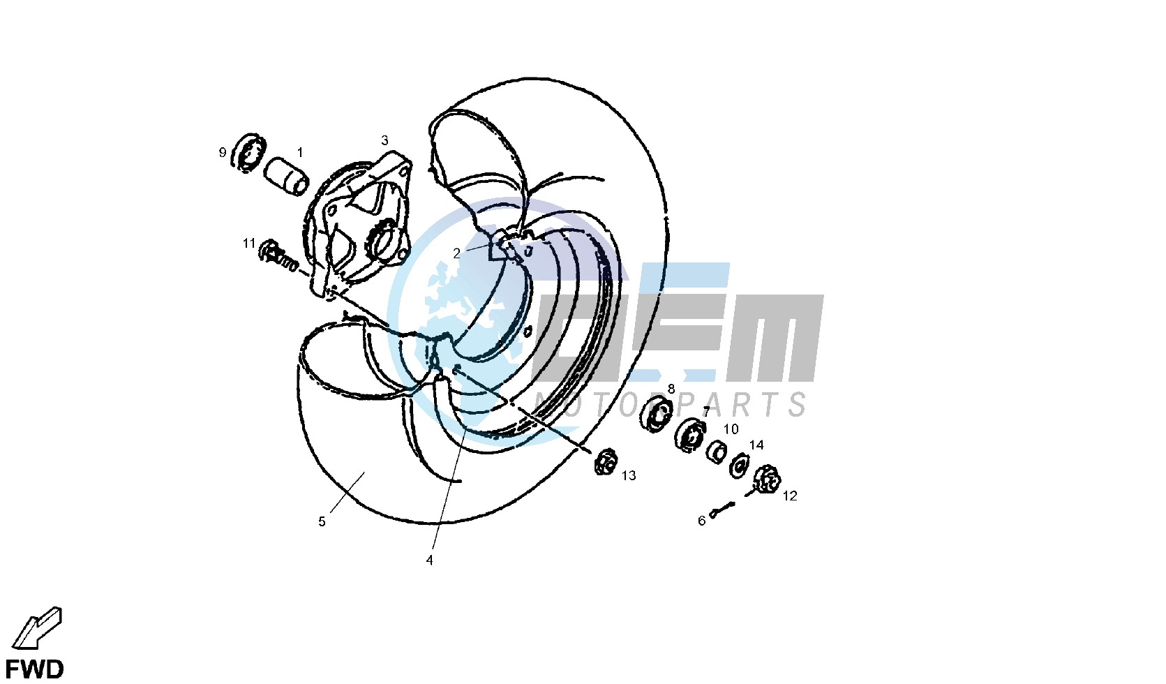 FRONT WHEEL DRUM BRAKE