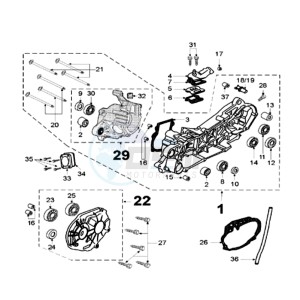 FIGHT RMO drawing CRANKCASE WITH SHORT MOUNT RUBBERS