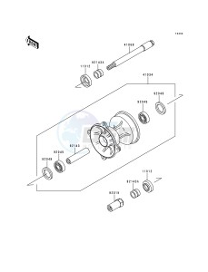 KX 250 K [KX250] (K3) [KX250] drawing FRONT HUB