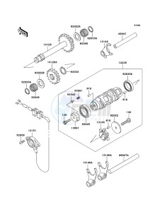 KLF300 KLF300B6F EU GB drawing Gear Change Drum/Shift Fork(s)