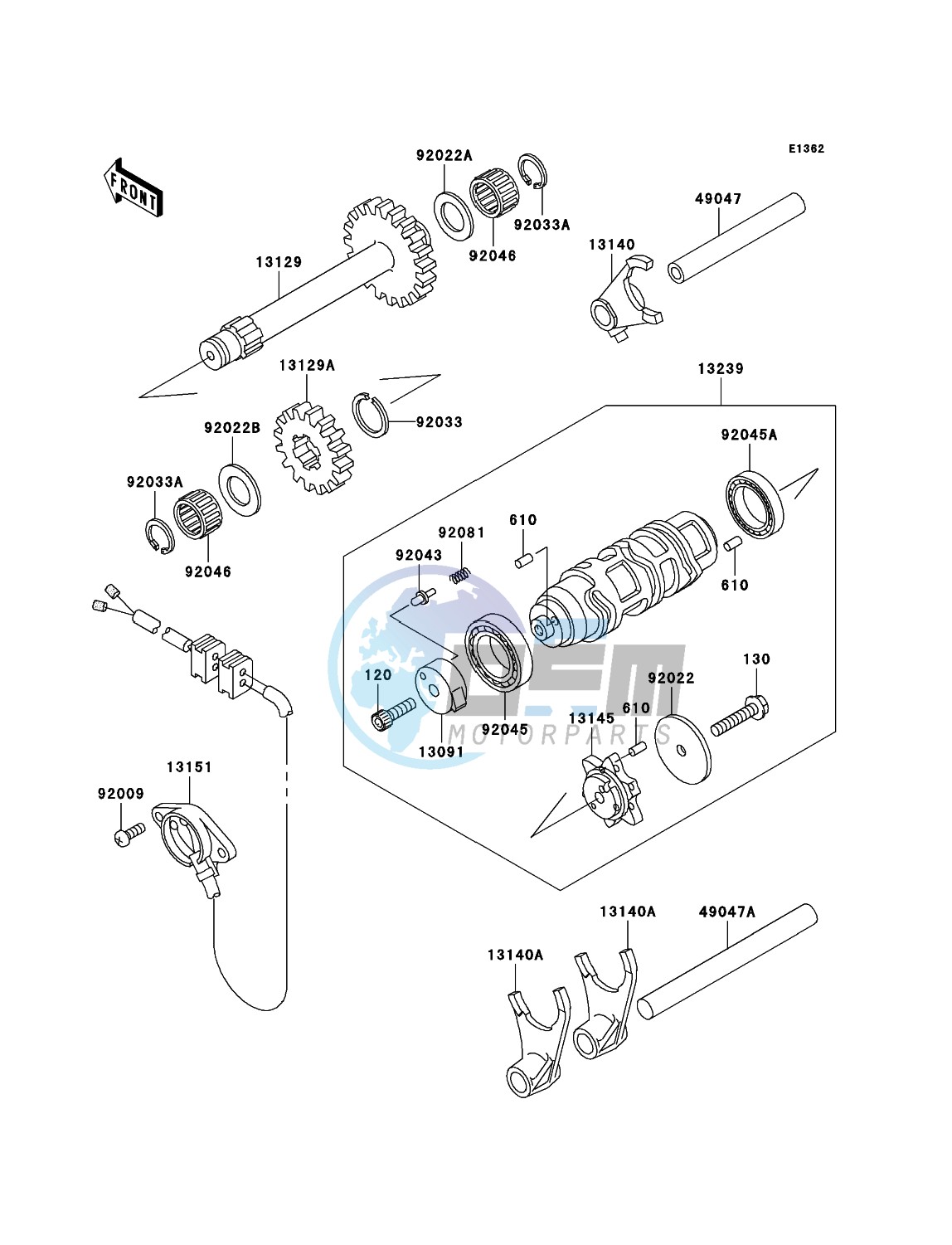 Gear Change Drum/Shift Fork(s)