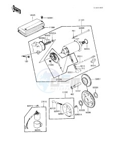 KZ 550 A (A3-A4) drawing STARTER MOTOR_STARTER CLUTCH -- 82-83 A3_A4- -