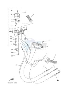 YFM450FWA YFM45GDXG GRIZZLY 450 IRS (1CUT) drawing STEERING HANDLE & CABLE