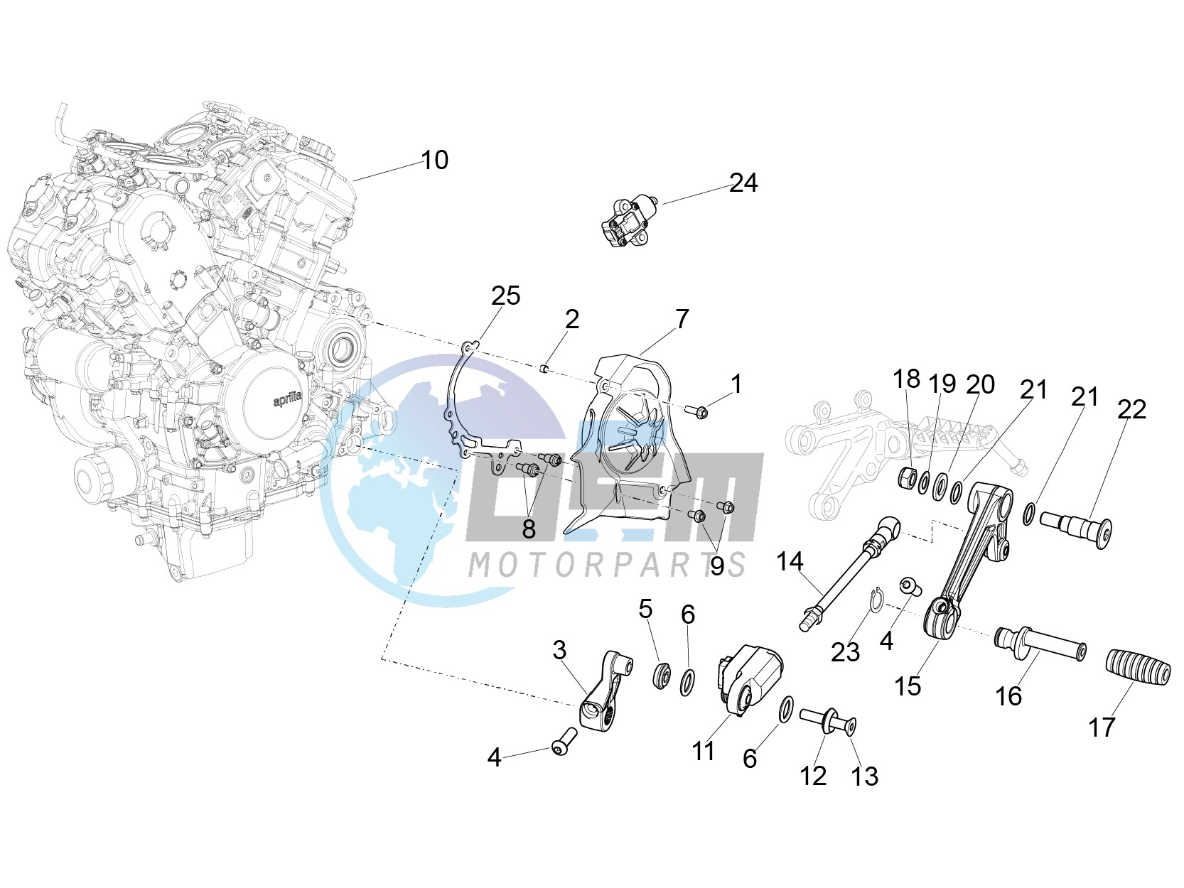 Engine-Completing part-Lever