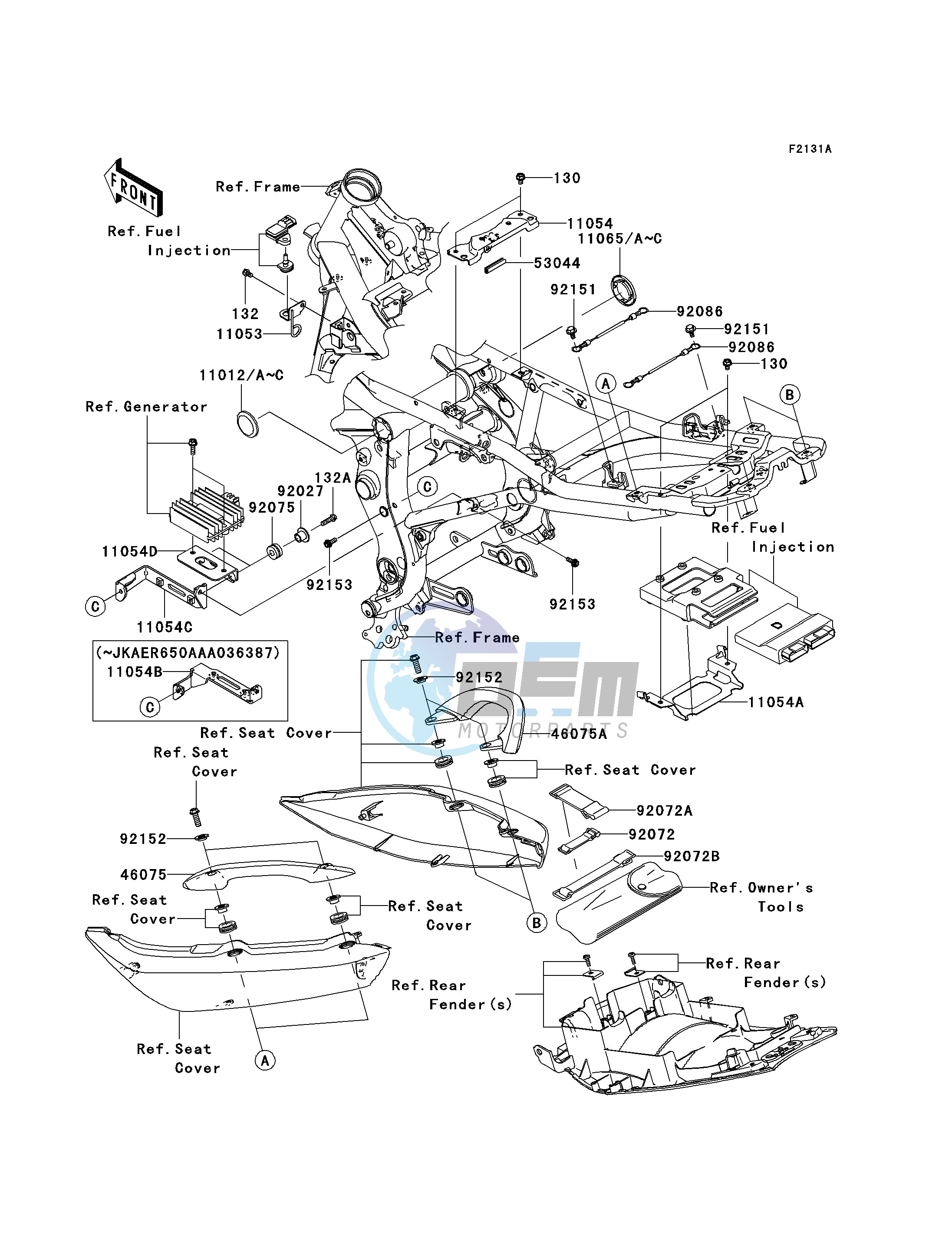 FRAME FITTINGS-- JKAER650AAA035083 - - -