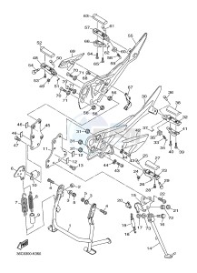 XJ6F ABS 600 DIVERSION F (ABS) (1DG3) drawing STAND & FOOTREST