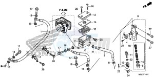 CB500XAE CB500X ABS UK - (E) drawing REAR BRAKE MASTER CYLINDER (ABS)