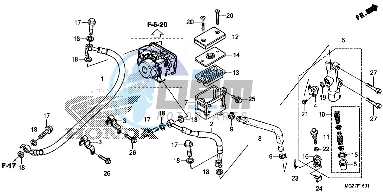 REAR BRAKE MASTER CYLINDER (ABS)