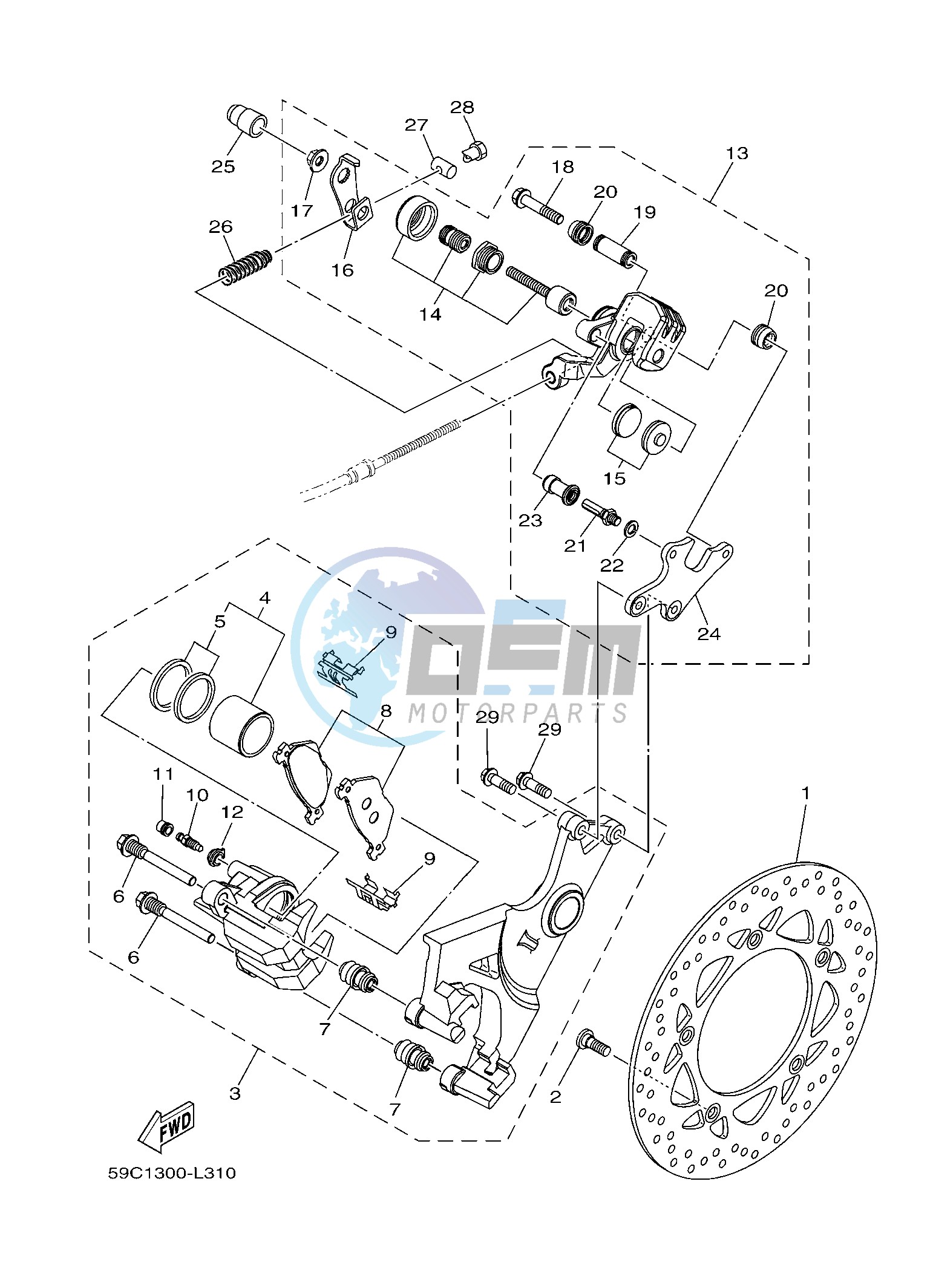 REAR BRAKE CALIPER