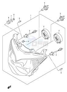 GSF650 (E2) Bandit drawing HEADLAMP (GSF650SK5 SK6 SAK5 SAK6 SUK5 SUK6 SUAK5 SUAK6)